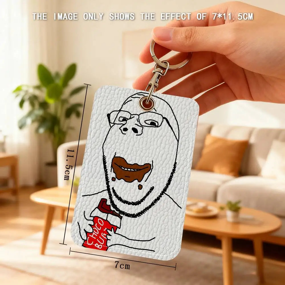 "Soyjak" Card Holder Keychain