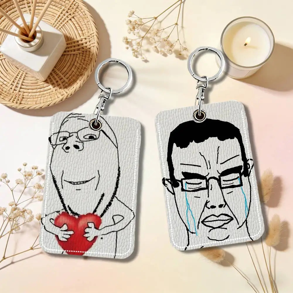 "Soyjak" Card Holder Keychain
