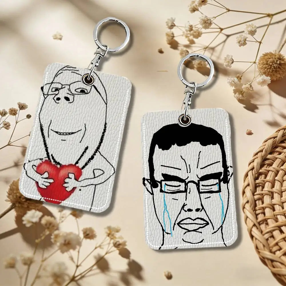 "Soyjak" Card Holder Keychain